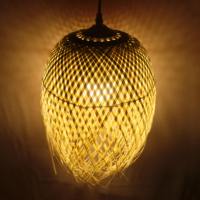 Lustre de cuisine tissé de style nordique et rustique, luminaire de plafond en bambou, luminaire suspendu moderne, idéal pour un restaurant