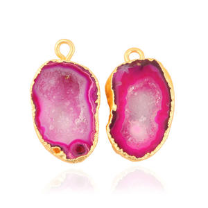 Pendentif en or mat pour fabrication de bijoux, 30 pièces, usine, vente directe, rose, géode, druse, connecteur, fabrication de bijoux, bricolage - Product Image 2