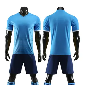 Sport Team Wear Voetbal Sublimatie Gedrukt Top En Solid Shorts Multi Kleur Voetbal Uniform Voor Team Groothandel