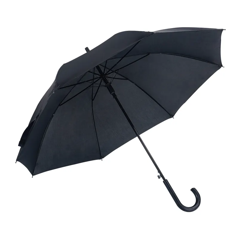 Compre venda quente barato impermeável de tecido auto aberto preto anzol chuva guarda-chuva