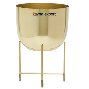 Fancy New Luxury Decorative Metal Planter Set con soporte dorado y negro Hermosas sombras para la decoración del hogar o del jardín - Product Image 4