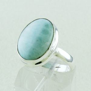 Bague en argent Sterling 925, pierre précieuse Larimar, belle douce, bijoux - Product Image 2