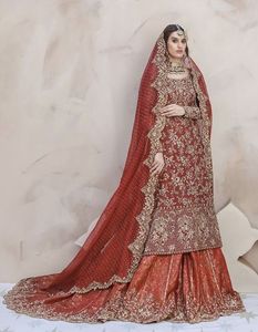 Vestido largo indio/paquistaní, SHARARA, embellecedor, DABKA, cuentas de cristal de piedra, trabajo para boda, 2022 - Product Image 1