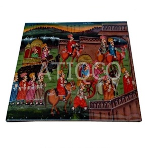 Juego de posavasos de madera de lujo más vendido Caja de posavasos inteligente con imagen única impresa | Aspecto clásico para su comedor - Product Image 5