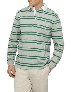 Venta al por mayor personalizado de los hombres de alta calidad de golf para la camisa transpirable Anti-Pilling Formal a rayas de manga larga de punto ecológico más - Product Image 1