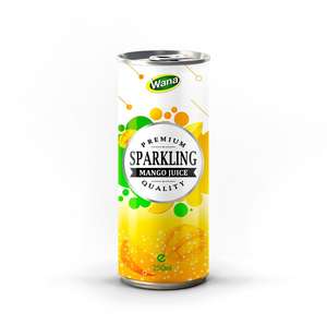 Canette en aluminium de 250ml de marque privée jus de fruits aromatisé mangue gazéifiée style séché coloré avec des ingrédients naturels boissons gazeuses - Product Image 1