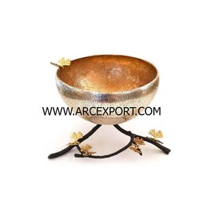 Cuenco de Metal Cobre Pulido para Comida con Base de Madera Diseño Antiguo Decoración de Mesa Comida y Aperitivos Cuenco para Servir Utensilios de Cocina - Product Image 5