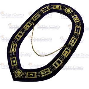 Collares de Cadena de la Orden Masónica de la Estrella de Oriente con Corona Dorada |   Collares de Cadena OES Modelo GC-001802 |   Proveedor de Collares Masónicos - Product Image 3