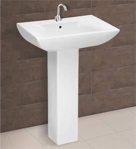 100% impermeable respetuoso con el medio ambiente sanitario de cerámica Fozan lavabo con Pedestal 450X525mm para sala de estar. - Product Image 2