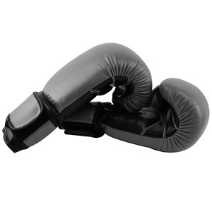 leather boxing gloves gray leather gloves - Product Image 2