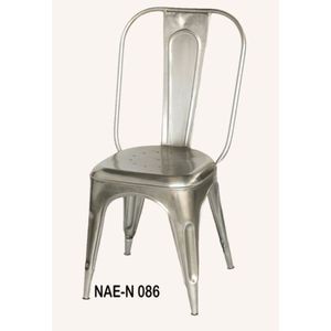 Silla de Comedor Industrial Vintage de Hierro Metálico Niquelado, Duradera, Ajustable, Impermeable y Ecológica para Hogar, Hotel, Apartamento, Villa - Product Image 1