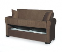 Canapé-lit Milano Moderne Trois Places en Tissu avec Cadre en Bois Massif Coussin de Rangement Mécanisme Clic Clac Ensemble de Canapé de Salon de Luxe