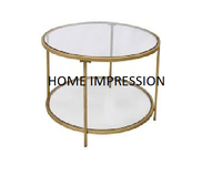 Nouvelle arrivée Table décorative élégante Table de centre de table ronde couleur or vintage pour les fournisseurs en gros au prix le plus bas