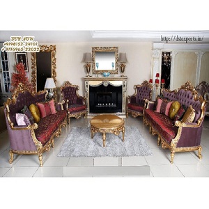 Victorian Style Wooden 8-Seater <b>Sofa</b> Set High Gloss <b>Gold</b> Finish Living Room Furniture Set Classic Style Hand Carved <b>Sofa</b> Set - Product Image 1
