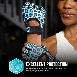 <b>Leopard</b> <b>Print</b> Lifting & Rowing <b>Gloves</b> (Pair) Lightweight Vegan Medium Padded Microfiber Leather <b>Gloves</b> for Men and Women - Product Image 4