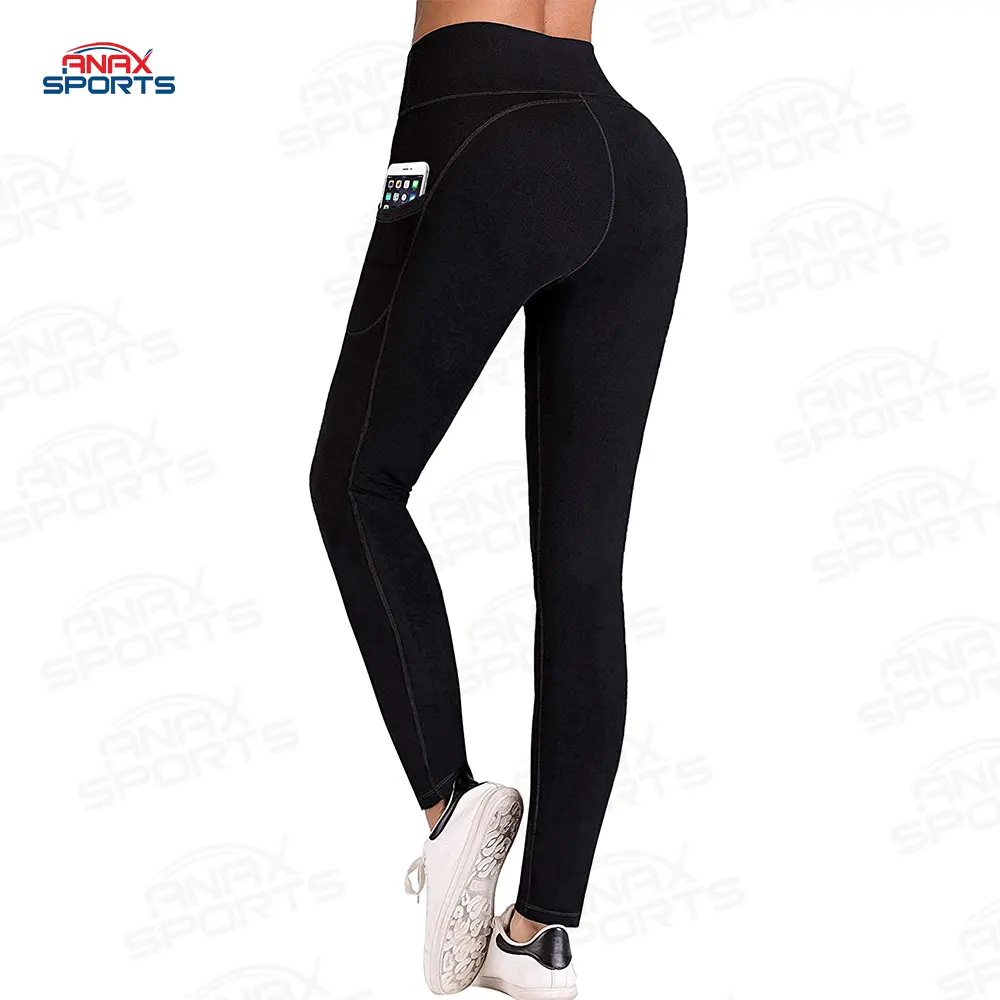 Scrunch popo spor salonu ganimet kaldırma kadınlar için yüksek bel karın kontrol Yoga Capri egzersiz cepli pantolon