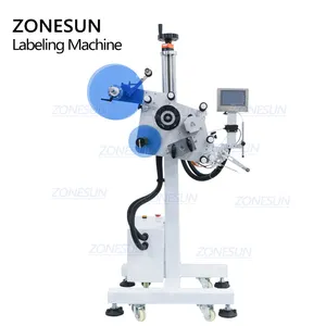 Labeling Machines Flat ZONESUN ZS-TB851 Automatic Flat Surface Square Bottle Box Packaging Bags Labeling Machine For Production Line