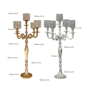 Silver Color Aluminium Candle Holder Greatest Quality 3 Arm Centerpieces <b>Candelabra</b> From Manufacturer In Home Arts - Product Image 3