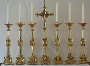 Conjunto de tres suministros de Iglesia, candelabros con soporte de Salón de la India, Brassworld - Product Image 2
