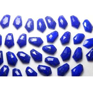 Par de cabujones facetados de lapislázuli natural con forma elegante - Product Image 4