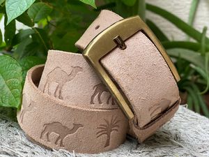 Ceintures en cuir véritable marron pour femmes, Vintage et décontracté, gaufré - Product Image 6