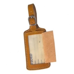 Customized Brown Leather <b>Luggage</b> Tag Luxury New Design Travel <b>Accessory</b> - Product Image 1