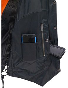 Gilet de motard en cuir pour hommes poches de transport dissimulées porte-pistolet équipement d'équitation de moto de qualité supérieure pour le confort et le style - Product Image 4