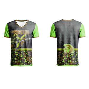 Marque personnalisée à séchage rapide col en V Sports Gym MMA Gym T-Shirt hommes Fitness entraînement manches courtes sublimation graphique course boxe - Product Image 3