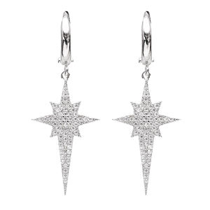 Pendientes colgantes de circonia con diseño de estrella de polo, joyería de plata de ley 925 hecha a mano turca - Product Image 2