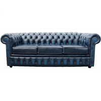 Canapé modulaire convertible contemporain en cuir véritable italien de luxe, capitonné, extensible et inclinable, bleu royal, moderne
