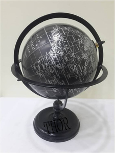 Globe du monde nautique décor de table finition nickel noir globe de bureau rotatif pour la maison et le bureau pour les amateurs de géographie - Product Image 2