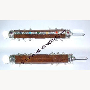 Varitas de Chakra hechas a mano de cuarzo dorado, palos de piedras preciosas curativas - Product Image 1