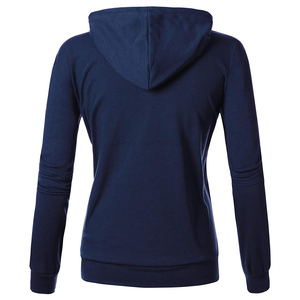 Sweat-shirt à capuche long en molleton 100% coton, bicolore, tendance streetwear, imprimé personnalisé sur le devant, pour l'hiver - Product Image 3
