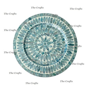 Assiette de présentation en bois et nacre de qualité exclusive, sous-assiette pour accessoires de table - Product Image 5