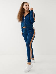 Vente flash Ensemble décontracté pour femmes 2 pièces Hauts à capuche + Pantalons Ensemble de survêtement en polaire uni pour l'hiver Sweat-shirt respirant - Product Image 6