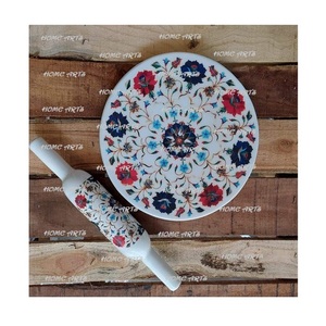 Dụng Cụ Làm Roti Tròn Thủ Công Chakla Belan Bảng Chakla Đá Cẩm Thạch Trắng Vẽ Tay Kích Thước Tùy Chỉnh & Chốt Lăn - Product Image 6