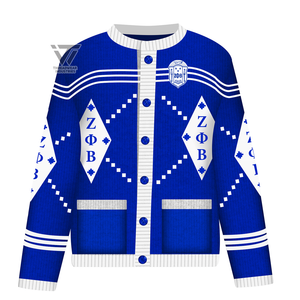 Cárdigan bordado acrílico personalizado, Zeta Phi Beta Sorority - Product Image 1