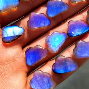 Colgante de Labradorita Rosa Púrpura Tallada a Máquina |   Suministros de Joyería con Piedras Preciosas de Piedra Lunar Arcoíris Natural - Product Image 1