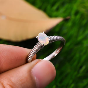 92.5 Sterling Silver 2.2 Gram <b>Ring</b> Natural Ethiopian <b>Opal</b> Multi Fire Gemstone Jewelry Women Gift Wholesale - Product Image 3