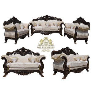 Juego de Sofás de 7 Plazas de Madera de Teca Duradera Hecha a Mano, Muebles Modernos para Sala de Estar - Product Image 1