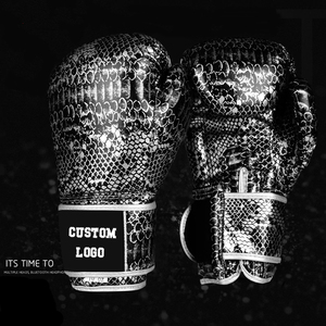 Guantes de Boxeo Personalizados de Diferentes Colores, Textura de Piel de Serpiente, Cierre de Gancho y Bucle, Correa de Muñeca con Logotipo Personalizado, Hechos de Cuero - Product Image 6