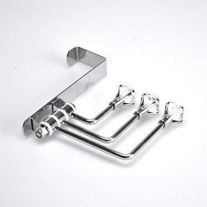2 ชิ้น / ชุด ที่แขวนประตูแบบหมุนได้ 3 ตะขอ ประดับเพชร - Product Image 1