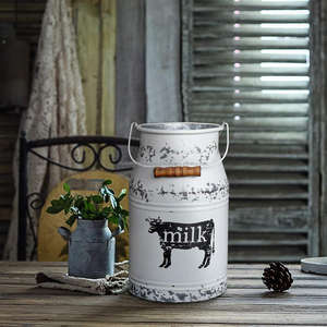 Maceta de jarra galvanizada de metal con diseño ecológico y mango de metal para decoración de cocina y baño - Product Image 4