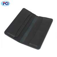 Portefeuille long pour homme en cuir véritable, pochette de marque, sac à main masculin
