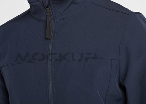 Venta al por mayor chaqueta de trabajo Softshell personalizada para hombres impermeable lona Stand Collar-para invierno primavera otoño - Product Image 5