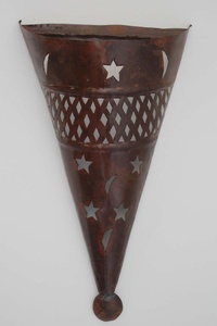 Rustic Iron Cone Wall Sconce Shade With <b>Star</b> And Moon Cutouts For Outdoor <b>Hanging</b> Home Decor - Product Image 2