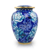 Urnes funéraires en aluminium durable de 10 pouces, peintes de motifs floraux roses, pour le stockage des cendres humaines adultes, avec style personnalisé, en provenance d'Inde