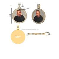 Colgante de Oro Amarillo de 14K con Foto Personalizada de Diamante Cultivado en Laboratorio, Corte Marquesa, Diseño Divertido de Anime y Dibujos Animados de Rapper Hip Hop para Mujer