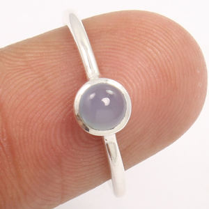 Gemas redondas de Calcedonia natural Anillo de Plata de Ley 925 Tamaño Us 6,75 El mejor regalo Hermoso regalo Ocasiones especiales en venta al por mayor - Product Image 4