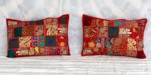 Taie d'oreiller décorative Vintage indien fait à la main, taie d'oreiller décorative colorée - Product Image 3